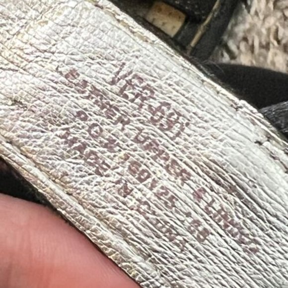 Alegria Verona Sandals Size 37 US 6.5 Black Silver Embossed Leather Sling-Back - Picture 10 of 13